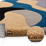 Sculptural Flow Irregular Area Rug – Hand Tufted