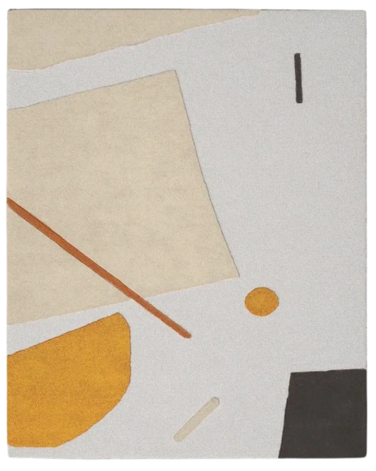 8x10 Geometric Hand Tufted Wool Rug with geometric patterns.