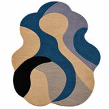 Sculptural Flow Irregular Area Rug – Hand Tufted