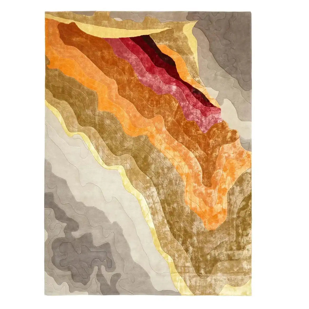 Arcadia Bloom hand-tufted rug with abstract multicolor pattern in warm earth tones