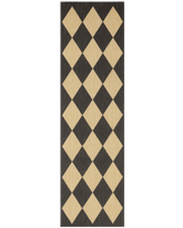 Beige diamond checkered rug washable