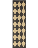 Beige diamond checkered rug washable