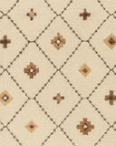 Cream and brown bohemian diamond rug for modern homes.