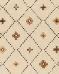 Cream and brown bohemian diamond rug for modern homes.