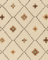 Cream and brown bohemian diamond rug for modern homes.