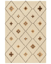 Beige and brown diamond rug – hand-tufted wool bohemian design.