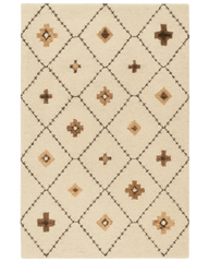 Beige and brown diamond rug β hand-tufted wool bohemian design.