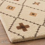 Beige brown bohemian wool rug