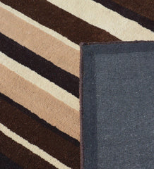 Contemporary striped wool rug handcrafted for luxury interiors.