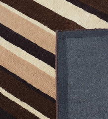 Contemporary striped wool rug handcrafted for luxury interiors.