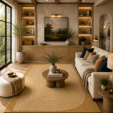 Beige camel wool rug