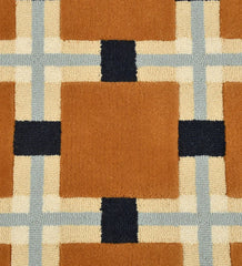 Bold hand-tufted rug with oversized squares and grid pattern