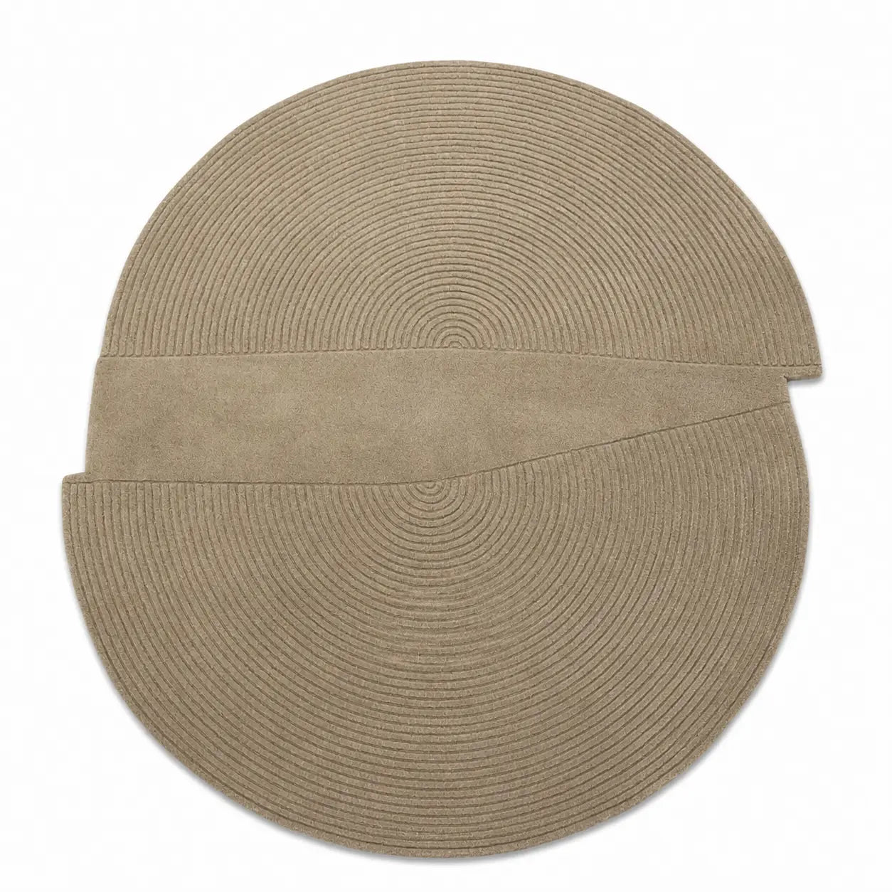 Beige sun hat with a wide brim on a white background
