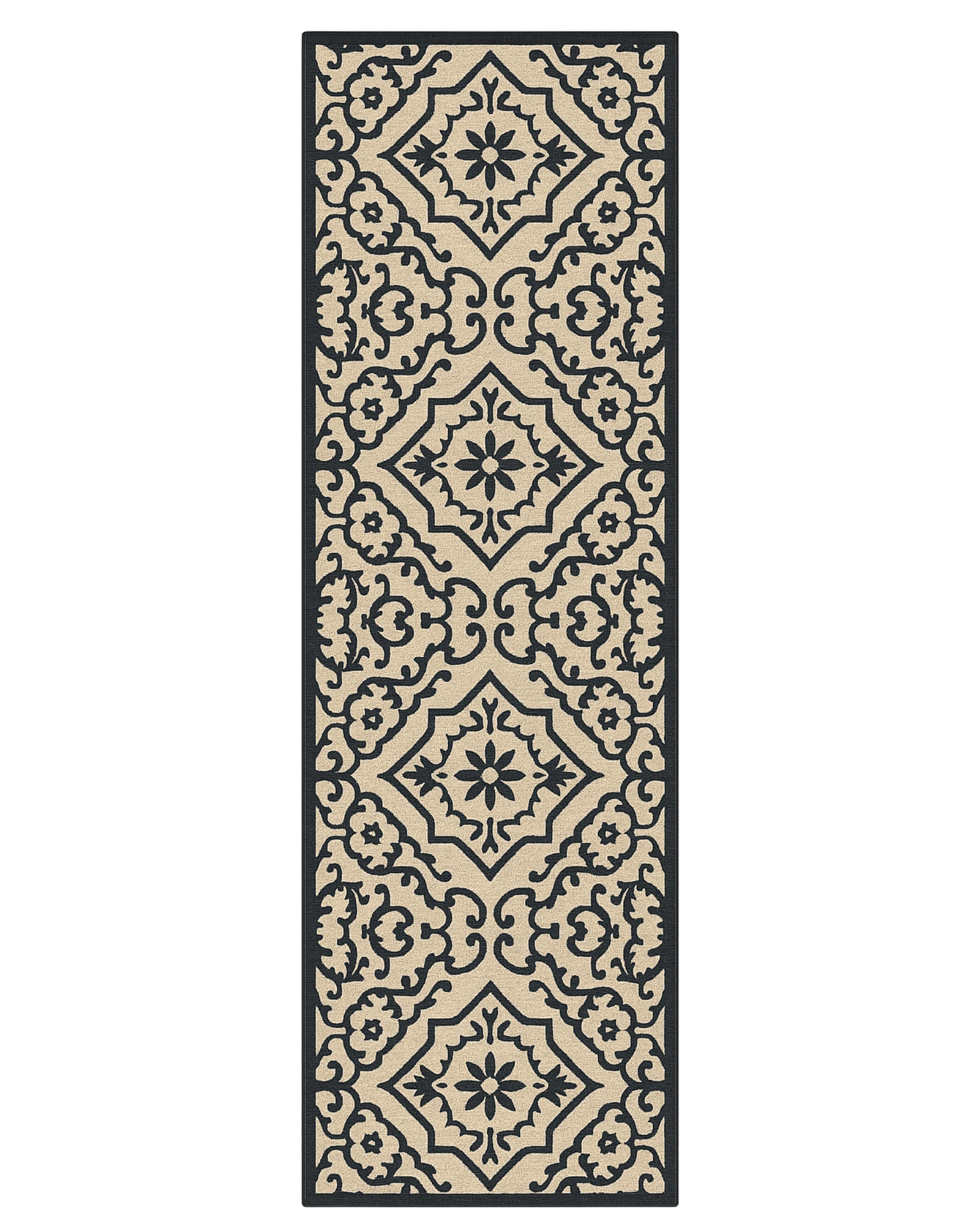 Black hallway rug runner washable