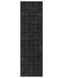 Black textured grid runner rug washable