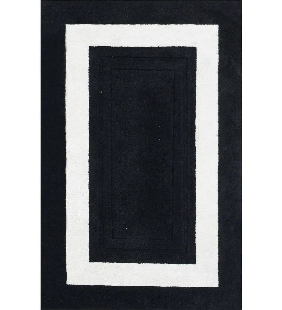 black and white rug