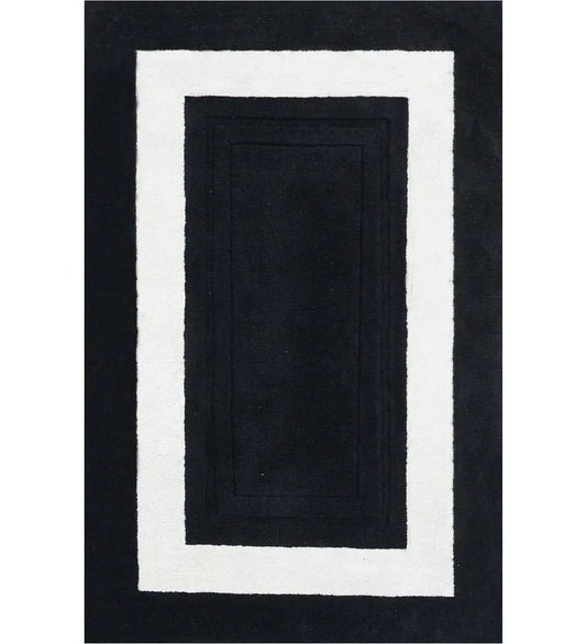 black and white rug