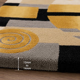 Black and golden wool rug