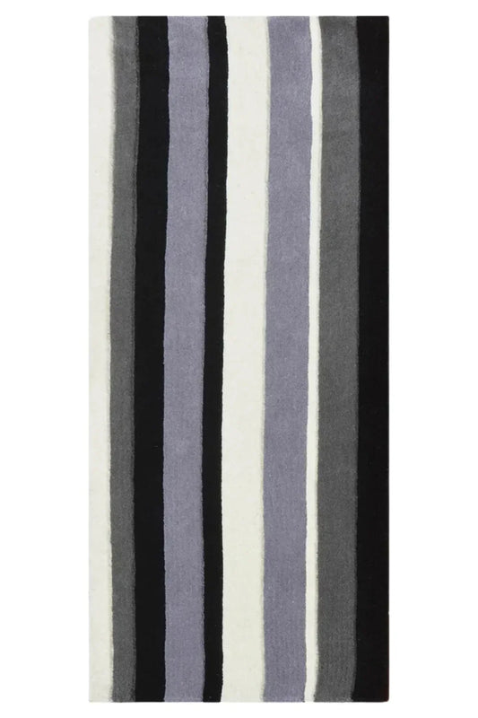 Geometric stripes hand tufted runner rug