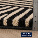 Black crimson weave wool rug