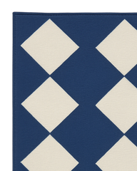 Cream diamond pattern runner rug machine washable