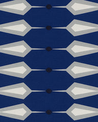 White and blue arrow pattern runner rug