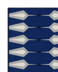 Contemporary blue long rug washable