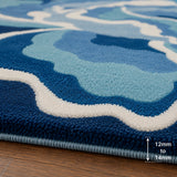 Blue coastal wool rug