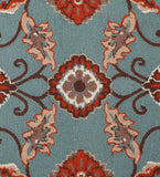 Luxury wool rug featuring intricate floral and vine patterns