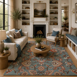 Blur red wool rug