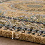 Blue and brown wool rug