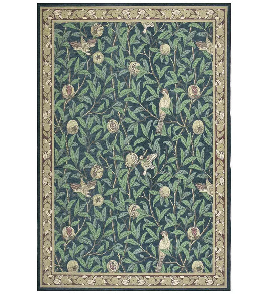 Botanical Rug with leafy floral patterns.