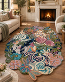 Botanical bloom wool rug