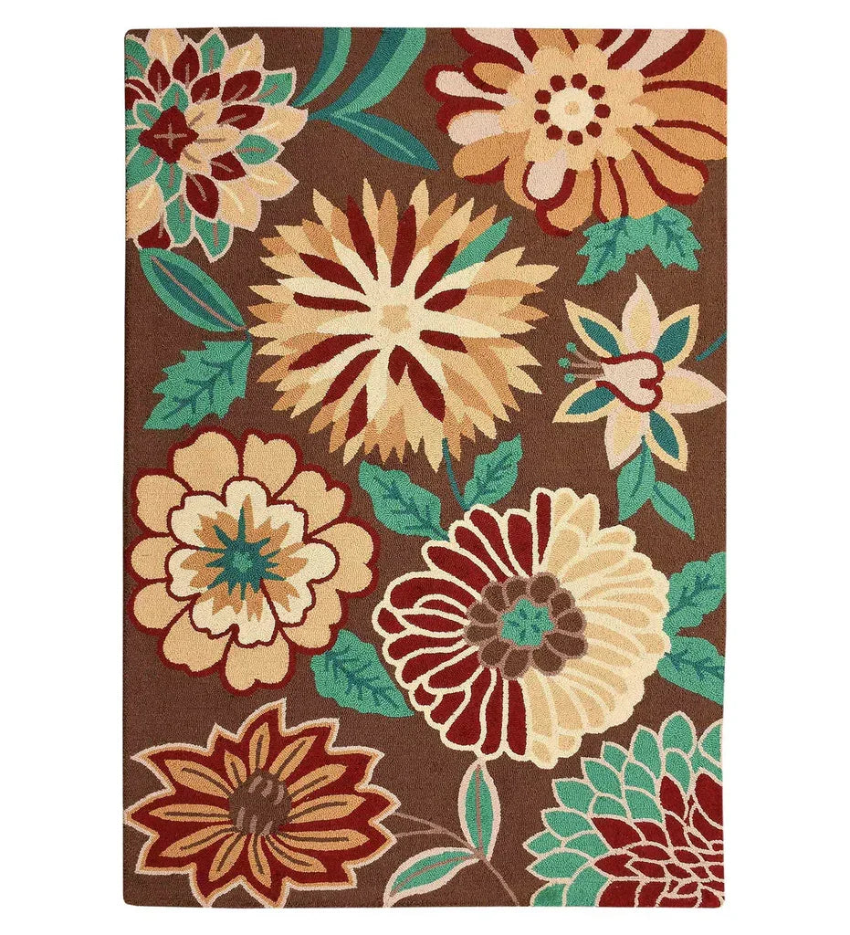 Brown floral rug