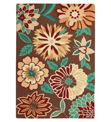 Brown floral rug