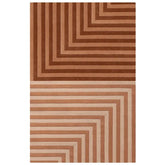 Rug with brown and beige striped pattern