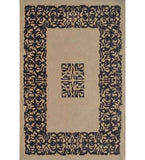 Brown hand-tufted traditional wool rug with dark ornate border and central pattern from Mannat Rugs