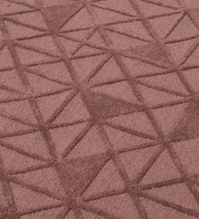 Brown contemporary hand-tufted rug with textured geometry