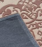 Heritage-inspired brown and beige hand-tufted wool rug