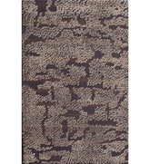 Abstract textured hand-tufted wool rug in brown and beige pattern