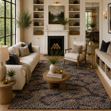 Brown beige wool rug