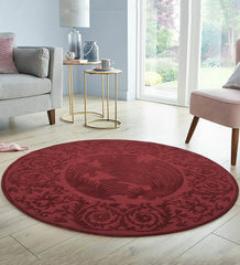 Luxury artisan rug featuring central geometric circular motif