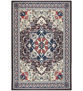 Burgundy vintage style machine washable rug.