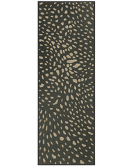 Charcoal runner rug abstract pattern