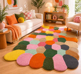 Candy Pebble Mosaic Area Rug -Hand-Tufted