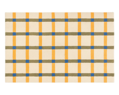 Modern checkered wool rug in tartan design for living rooms and hallways.