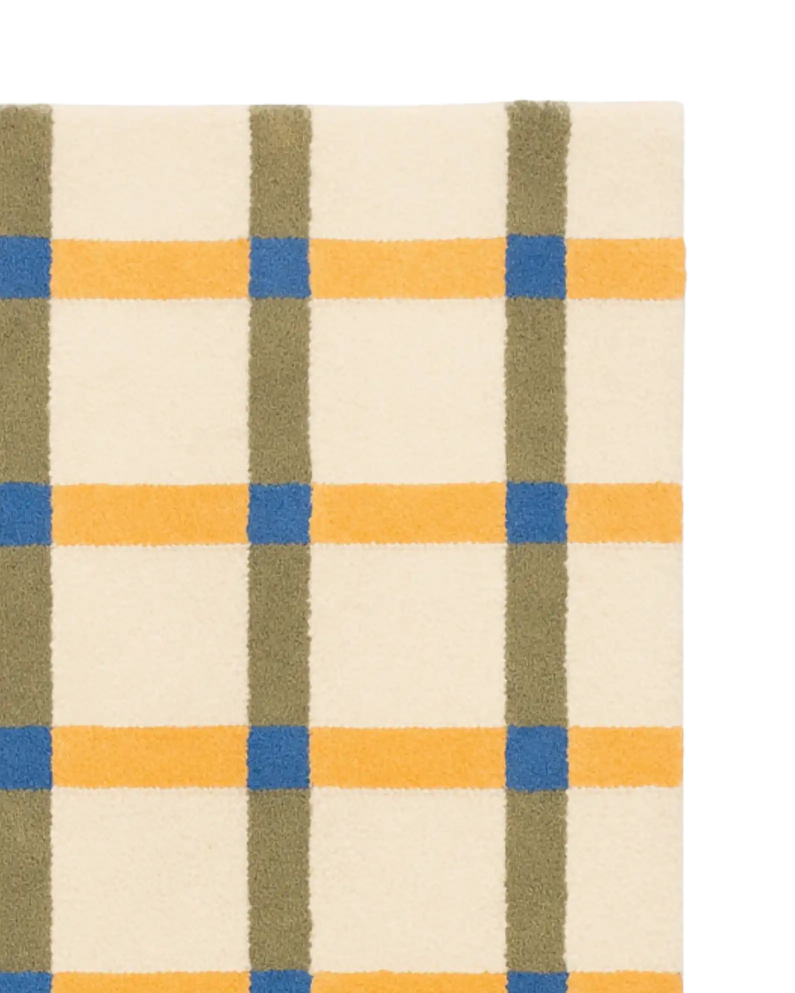 Contemporary plaid check rug for home décor, hand-tufted wool