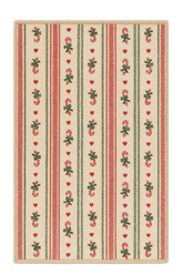 Candy cane Christmas rug with red and green holiday stripe pattern