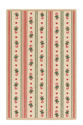 Candy cane Christmas rug with red and green holiday stripe pattern