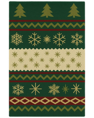 Festive Snowflake & Pine Hand-Tufted Wool Christmas Rug β Holiday Rug DΓ©cor.